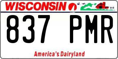 WI license plate 837PMR