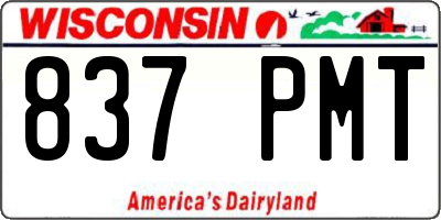 WI license plate 837PMT