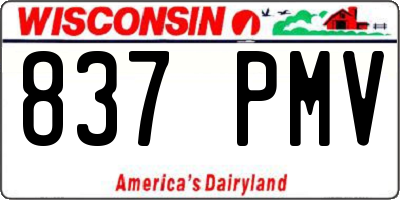 WI license plate 837PMV