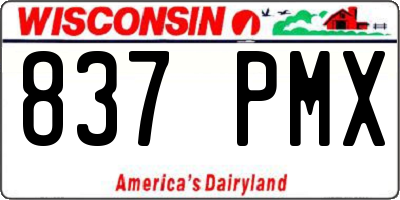 WI license plate 837PMX