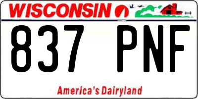 WI license plate 837PNF