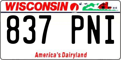 WI license plate 837PNI