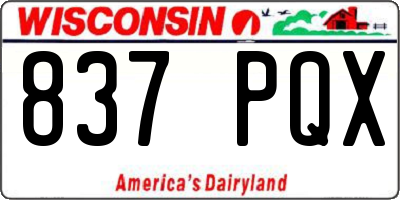 WI license plate 837PQX