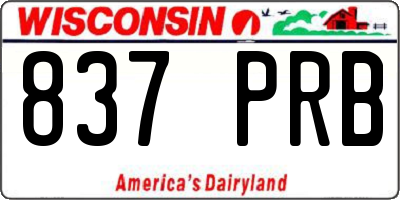 WI license plate 837PRB