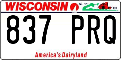 WI license plate 837PRQ