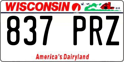 WI license plate 837PRZ