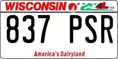 WI license plate 837PSR