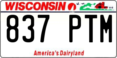 WI license plate 837PTM