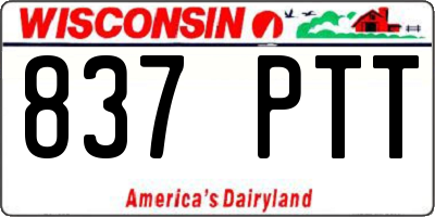 WI license plate 837PTT