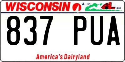 WI license plate 837PUA