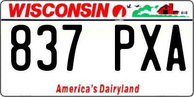 WI license plate 837PXA