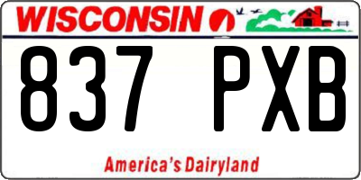 WI license plate 837PXB