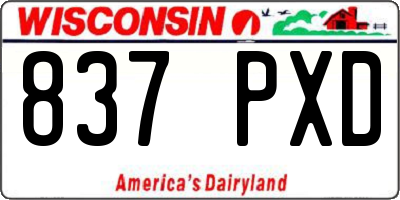 WI license plate 837PXD