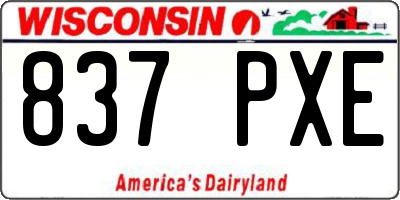 WI license plate 837PXE