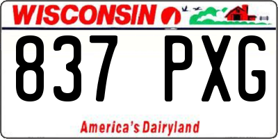 WI license plate 837PXG