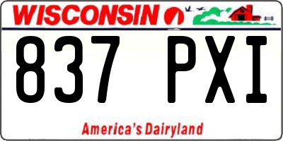 WI license plate 837PXI