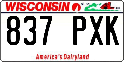 WI license plate 837PXK