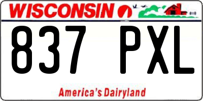 WI license plate 837PXL