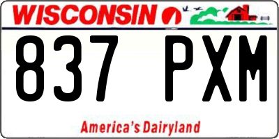 WI license plate 837PXM