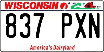 WI license plate 837PXN