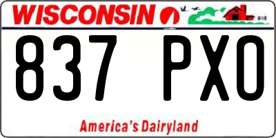 WI license plate 837PXO