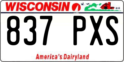 WI license plate 837PXS