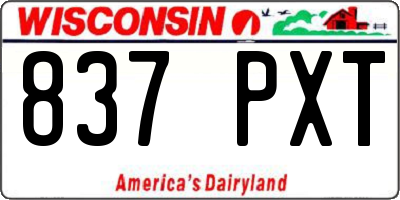 WI license plate 837PXT