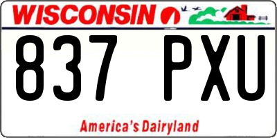 WI license plate 837PXU