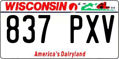WI license plate 837PXV