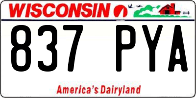 WI license plate 837PYA