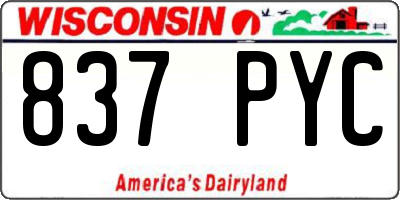 WI license plate 837PYC