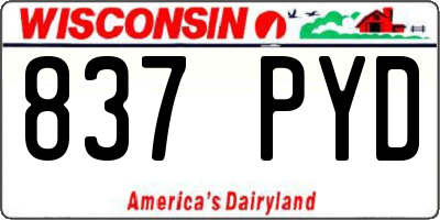 WI license plate 837PYD