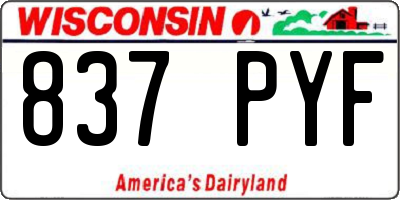 WI license plate 837PYF