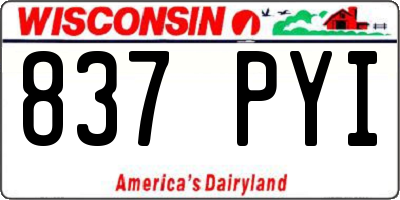 WI license plate 837PYI