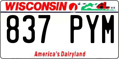 WI license plate 837PYM