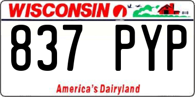 WI license plate 837PYP