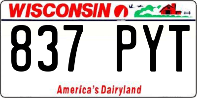 WI license plate 837PYT