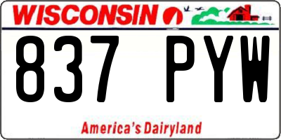 WI license plate 837PYW