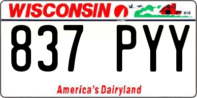 WI license plate 837PYY