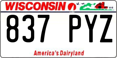 WI license plate 837PYZ