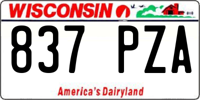 WI license plate 837PZA