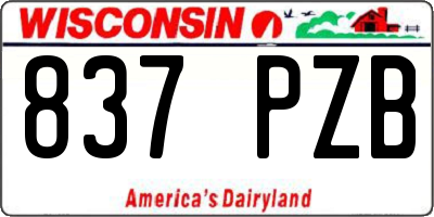WI license plate 837PZB
