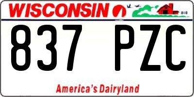 WI license plate 837PZC