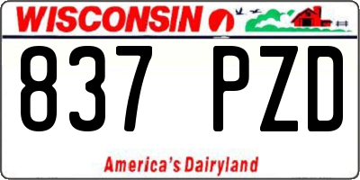 WI license plate 837PZD