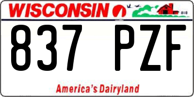 WI license plate 837PZF