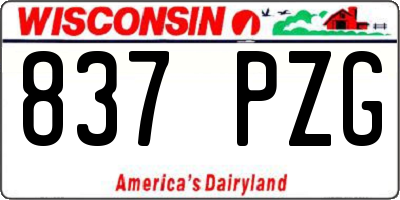 WI license plate 837PZG
