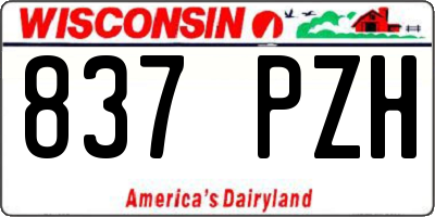 WI license plate 837PZH
