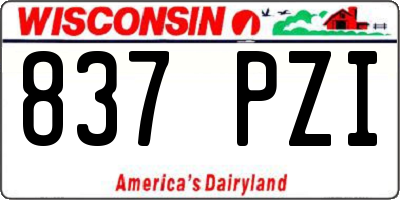 WI license plate 837PZI