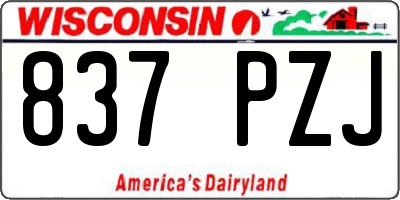 WI license plate 837PZJ
