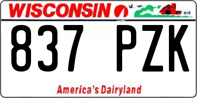 WI license plate 837PZK